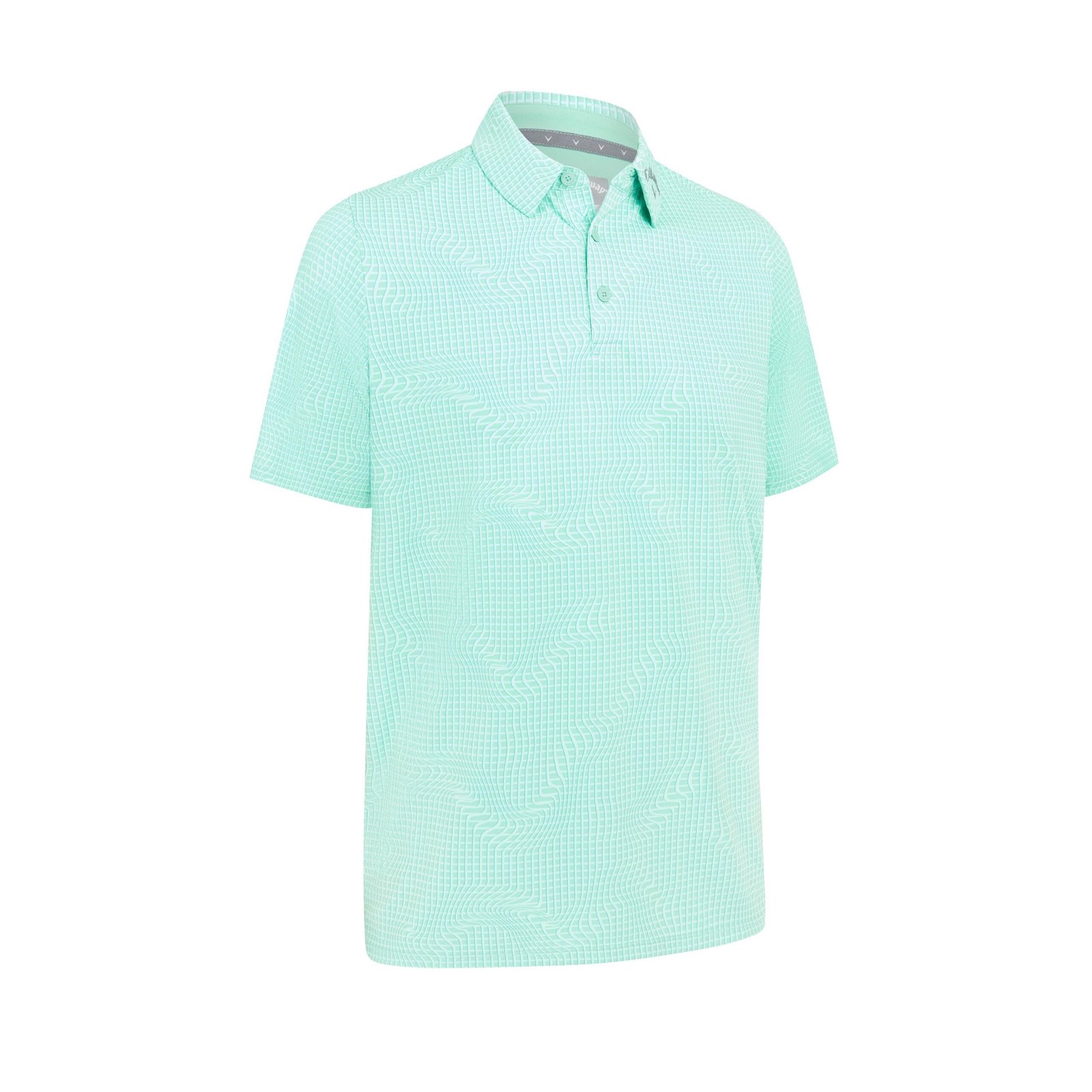 Callaway Warped Gingham Print męskie polo, neptune green
