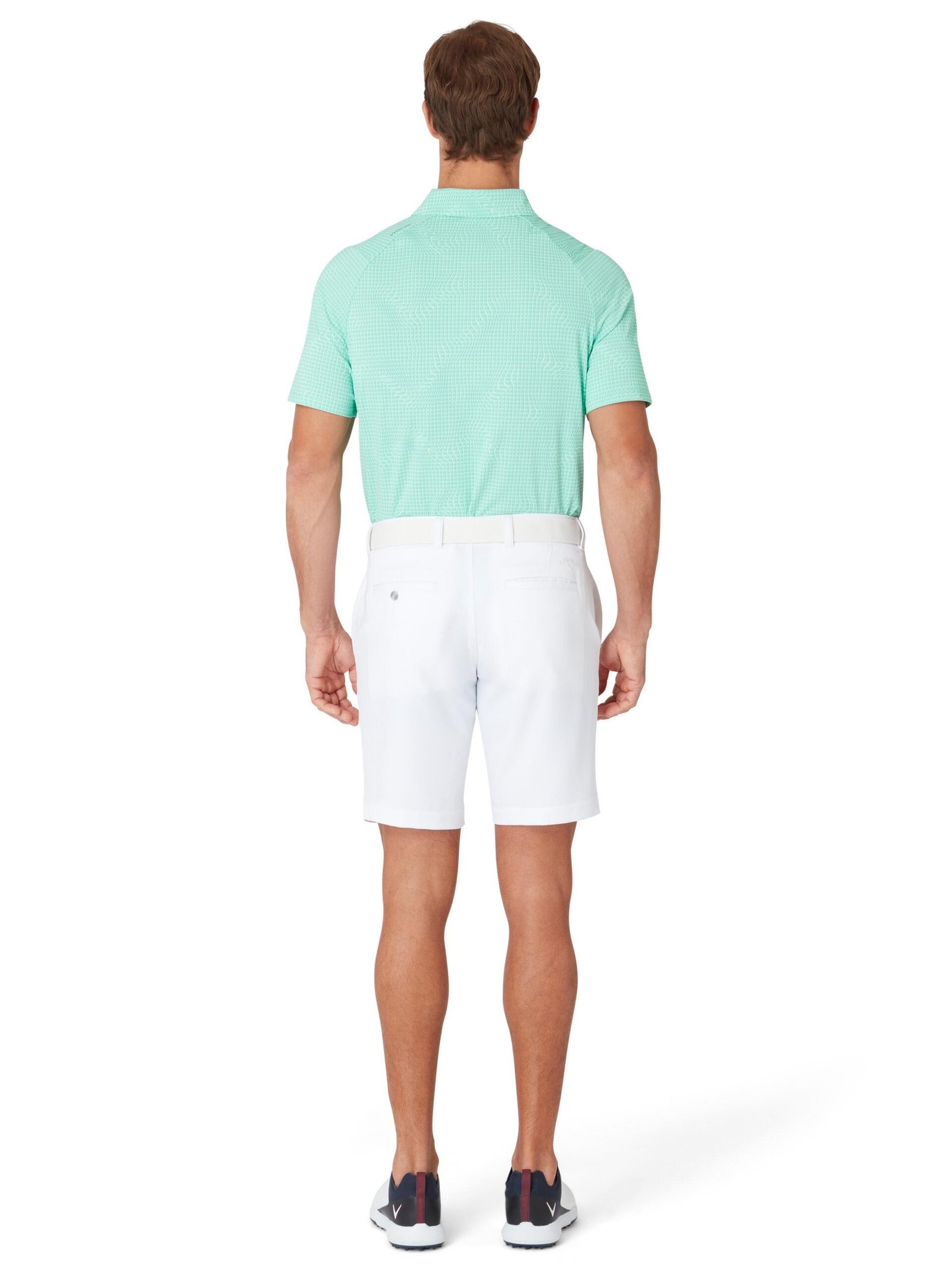 Callaway Warped Gingham Print męskie polo, neptune green