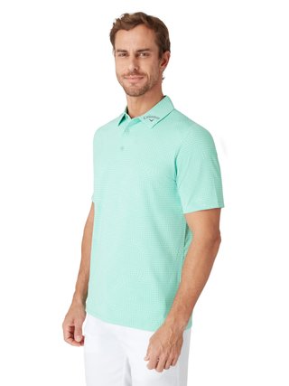 Callaway Warped Gingham Print męskie polo, neptune green
