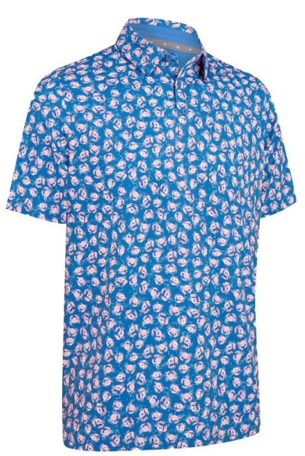 Callaway Crab Novelty Print męskie polo, galaxy blue
