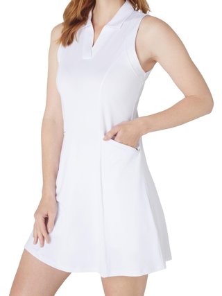 Callaway Flounce Dress with Mesh damska sukienka, biała