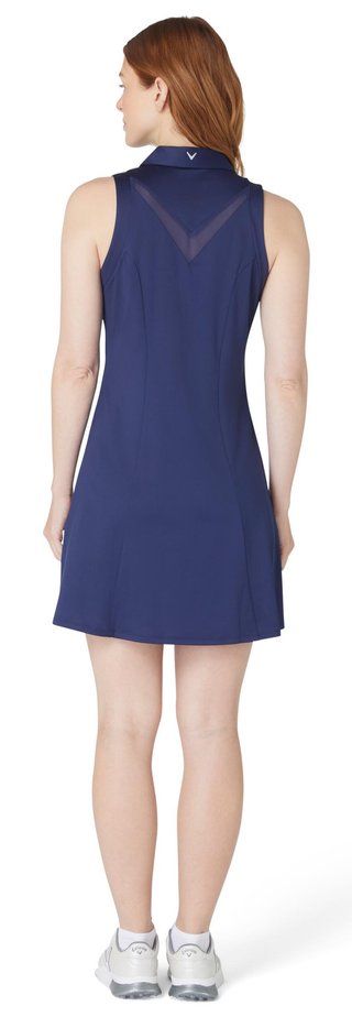 Callaway Flounce Dress with Mesh damska sukienka, granatowa