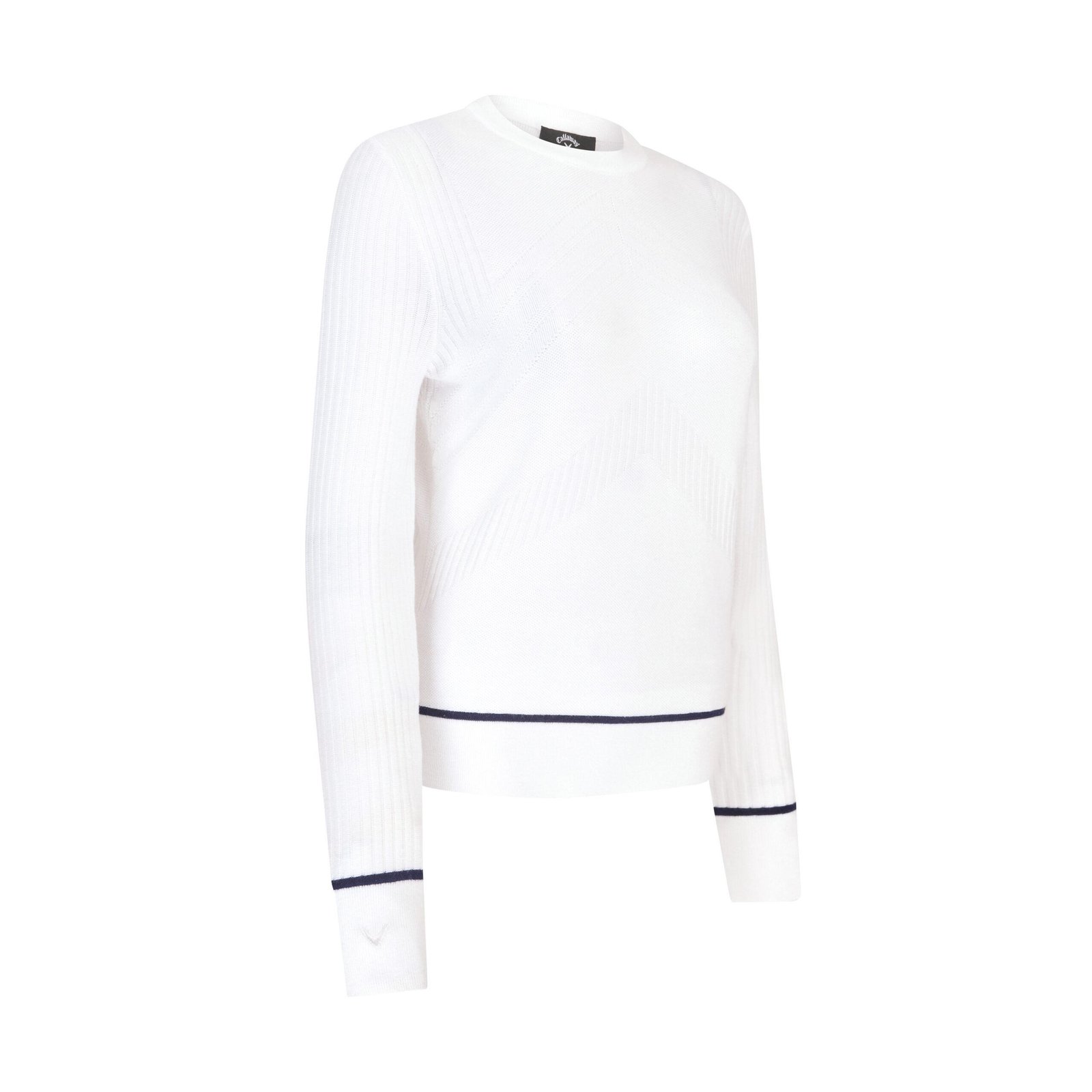 Callaway Chev sweater with Tipping damski sweter, bialy