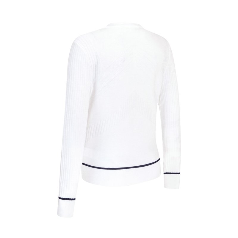 Callaway Chev sweater with Tipping damski sweter, bialy