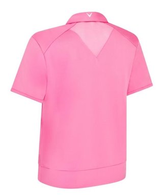 Callaway Waist Length Mesh Detail Short Sleeve damskie polo, cheeky pink