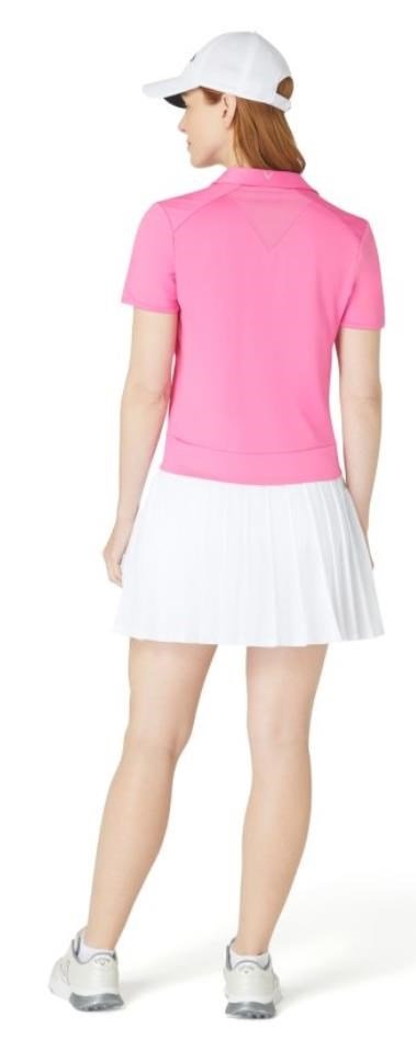 Callaway Waist Length Mesh Detail Short Sleeve damskie polo, cheeky pink