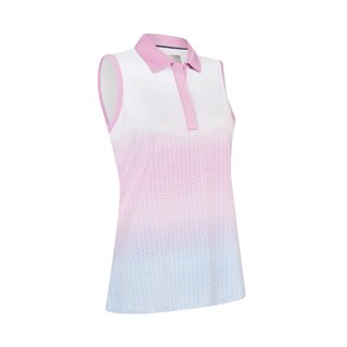 Callaway Chev Gradient Sleeveless damskie polo, biało/różowe