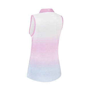 Callaway Chev Gradient Sleeveless damskie polo, biało/różowe