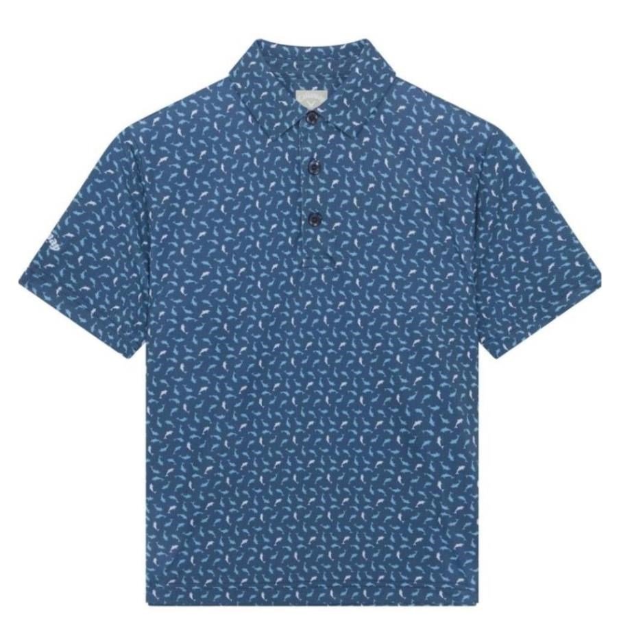 Callaway Dolphin Print dziecięce polo, peacoat