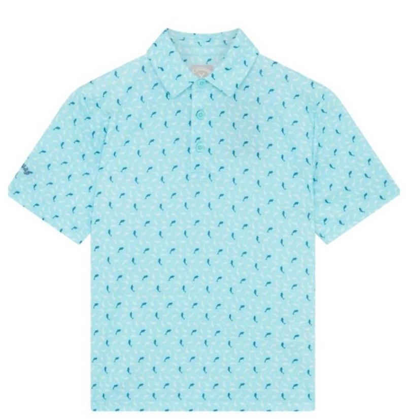 Callaway Dolphin Print dziecięce polo, blue radiance