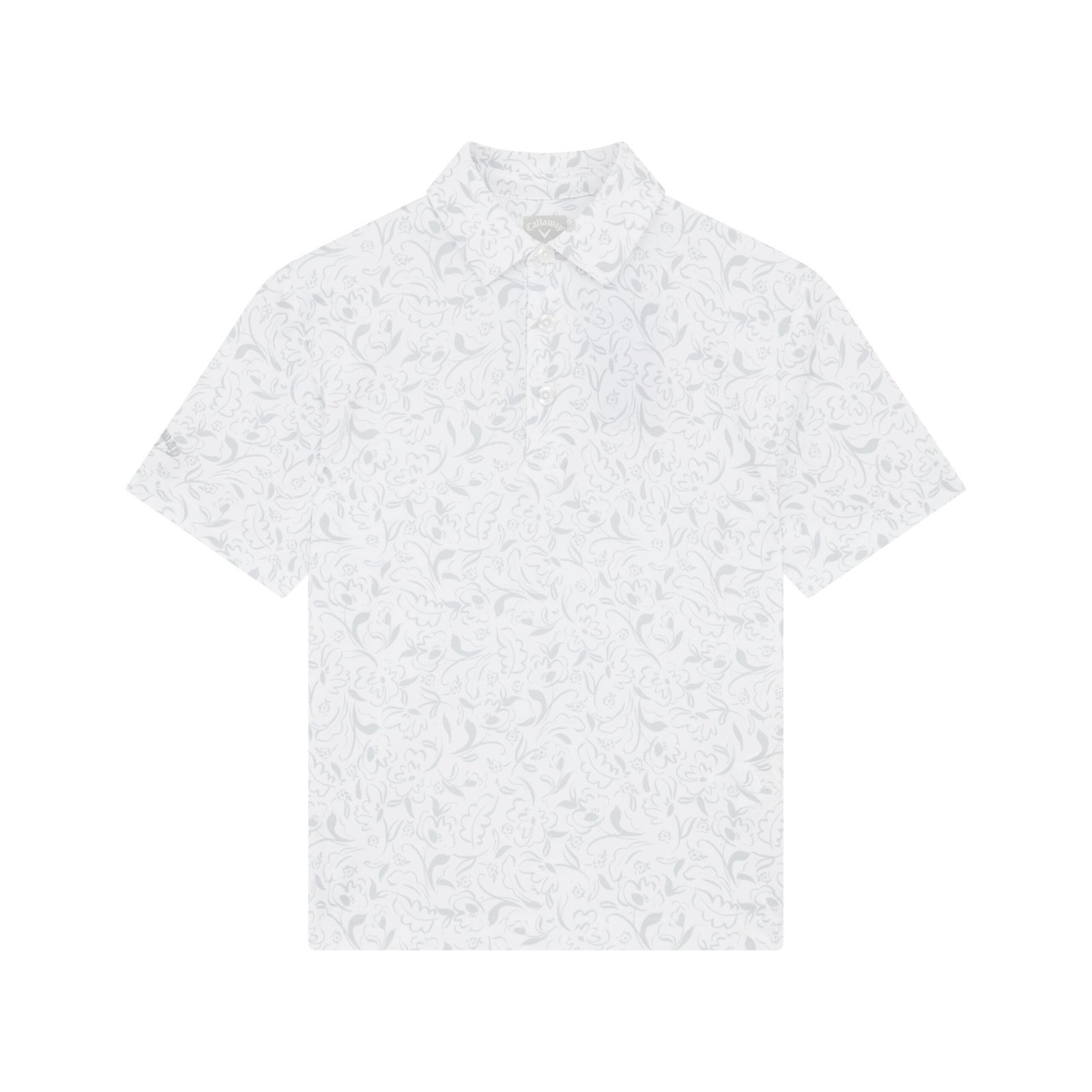 Callaway Floral Print dziecięce polo, białe