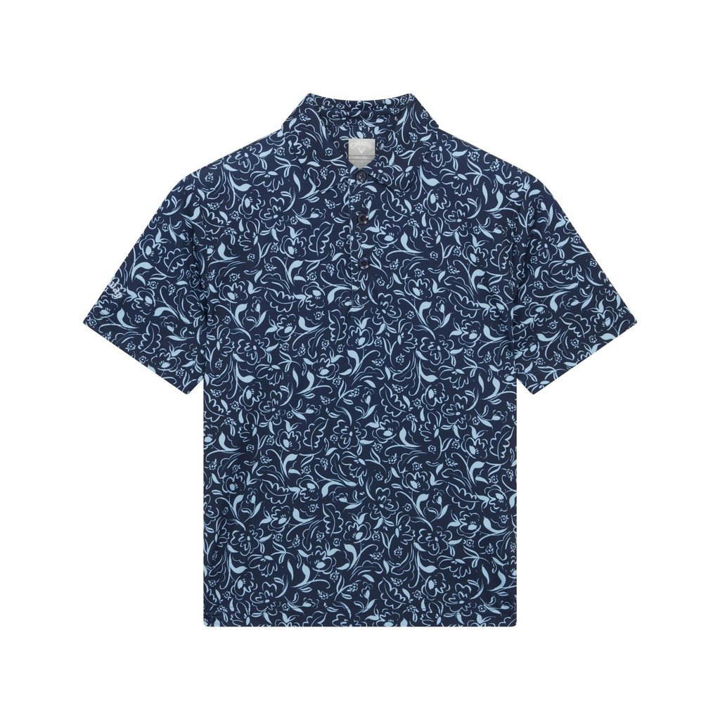 Callaway Floral Print dziecięce polo, granatowe