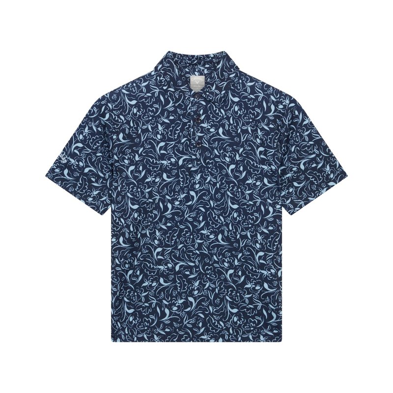 Callaway Floral Print dziecięce polo, granatowe