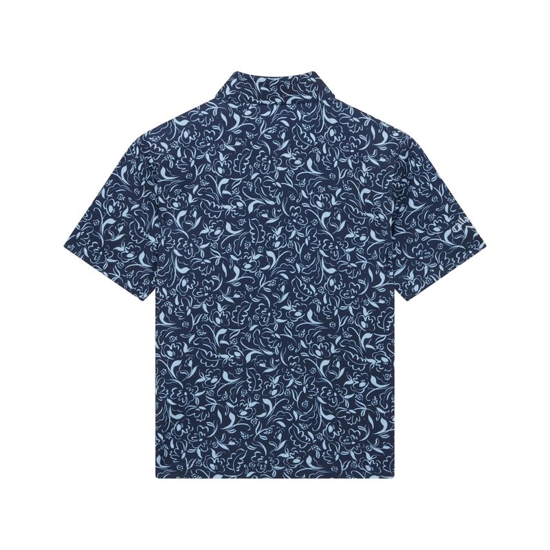 Callaway Floral Print dziecięce polo, granatowe