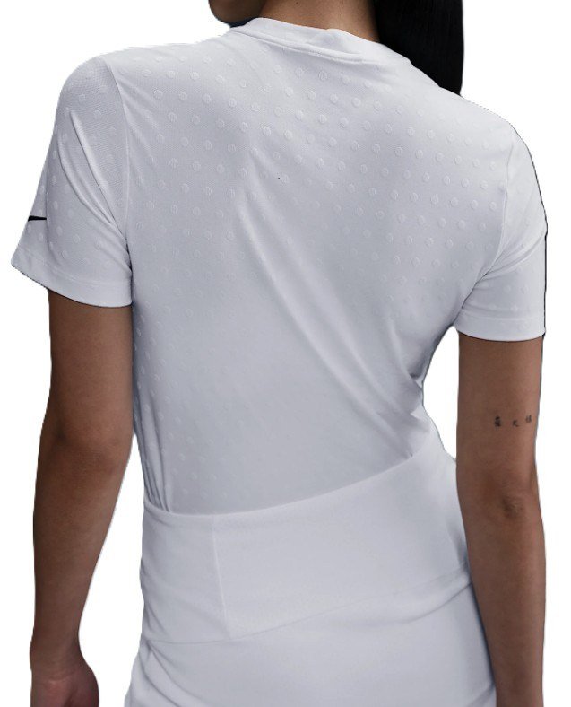 Nike Woman Dri-FIT Short-Sleeve Blade Jacquard damskie polo, białe