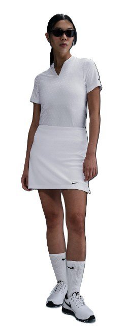 Nike Woman Dri-FIT Short-Sleeve Blade Jacquard damskie polo, białe