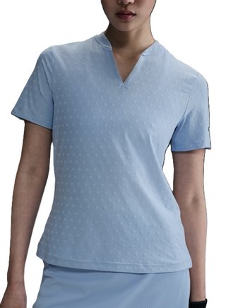 Nike Woman Dri-FIT Short-Sleeve Blade Jacquard damskie polo, psychic blue/black