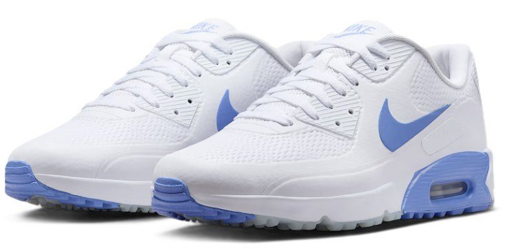 Nike AIR MAX 90 G unisex buty golfowe, biało/niebieskie