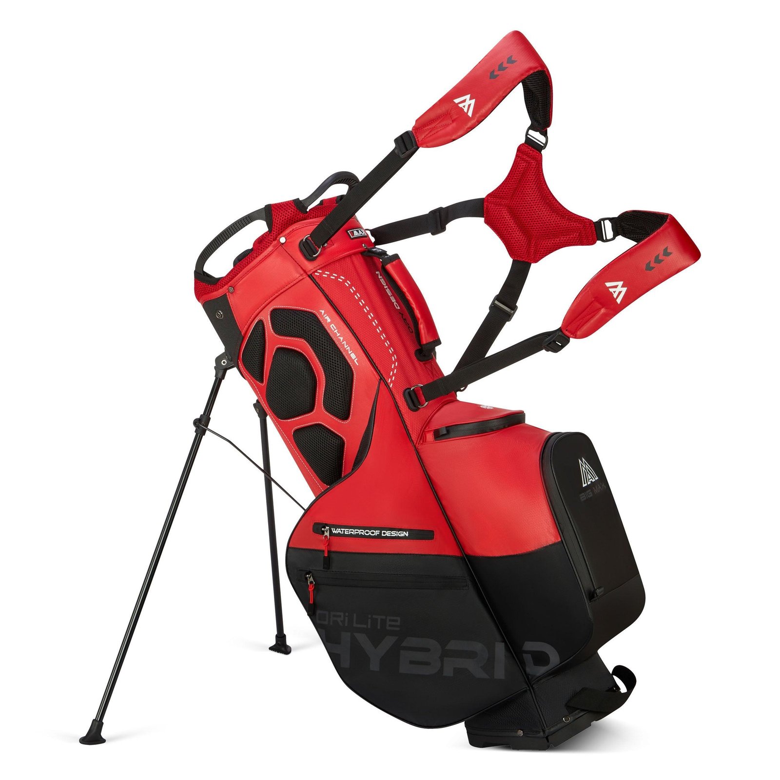 Big Max Dri Lite Hybrid Plus stand bag, czerwono/czarny