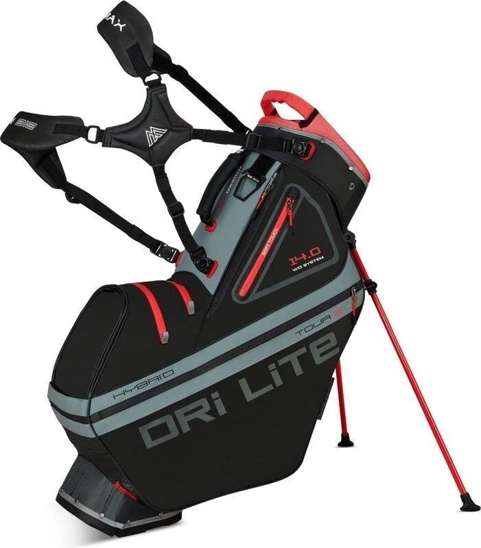 Big Max Dri Lite Hybrid Tour 2 stand bag, czarno/szaro/czerwony