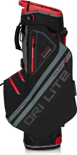 Big Max Dri Lite Hybrid Tour 2 stand bag, czarno/szaro/czerwony