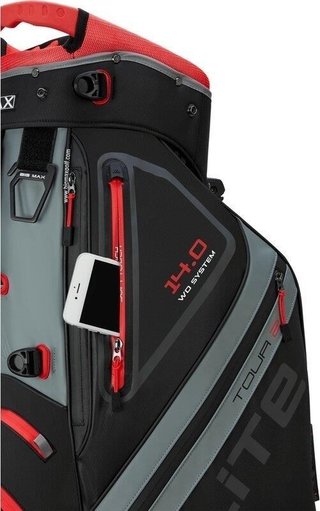 Big Max Dri Lite Hybrid Tour 2 stand bag, czarno/szaro/czerwony