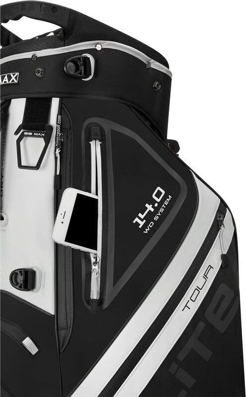 Big Max Dri Lite Hybrid Tour 2 stand bag, czrano/biały