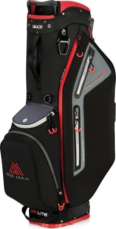 Big Max Dri Lite Feather 2 stand bag, czarno/czerwony