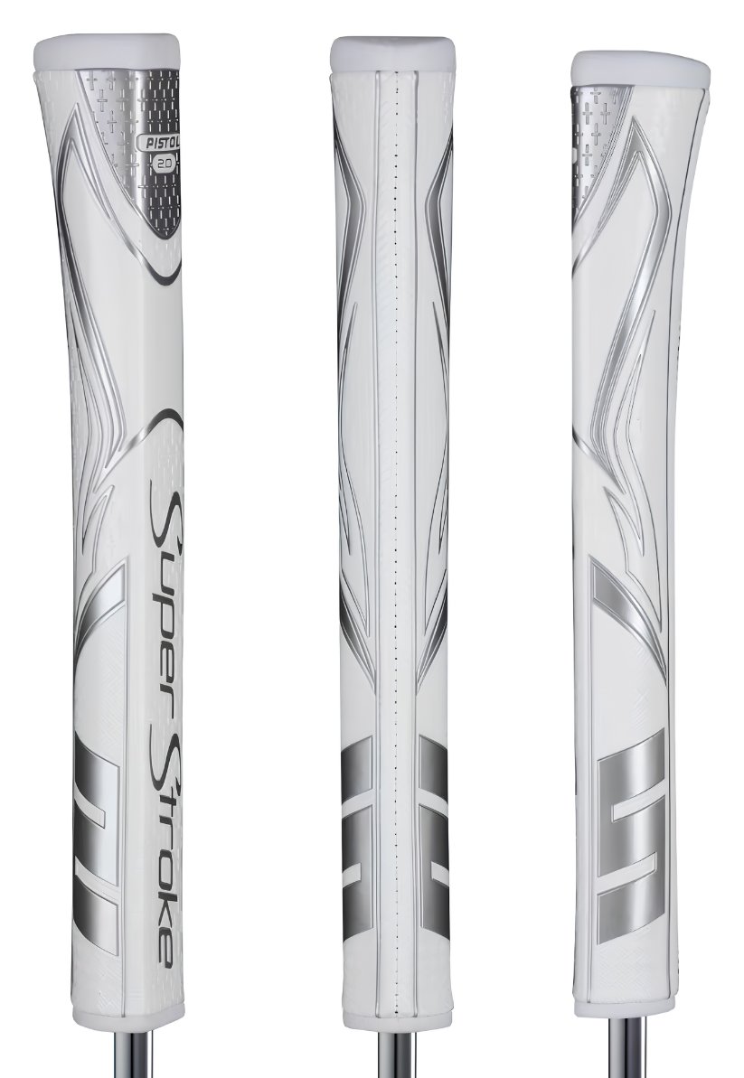 SuperStroke Zenergy Pistol GT 2.0 putter grip, biało/srebrny