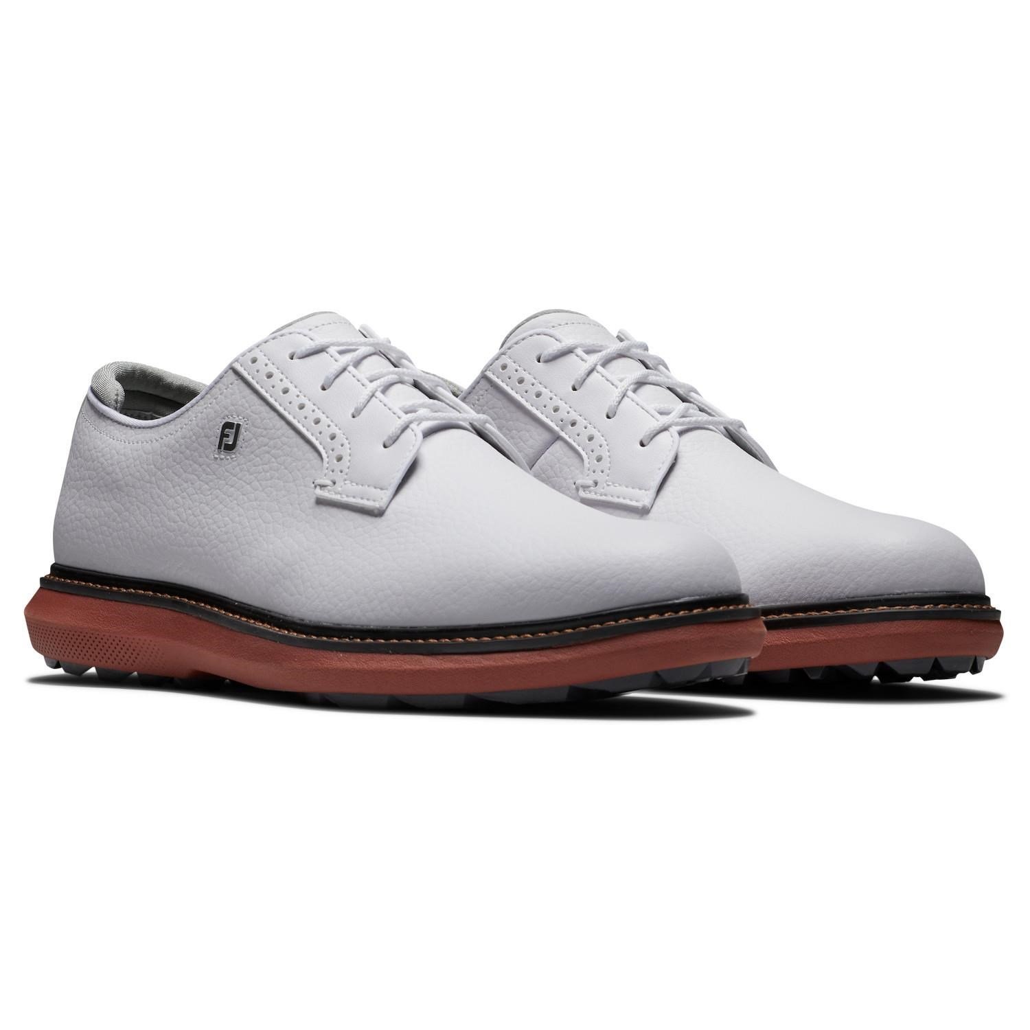 FootJoy Traditions męskie buty golfowe, białe/brick blucher