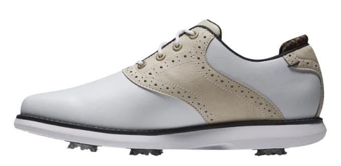 FootJoy Traditions damskie buty golfowe, white/tan/black