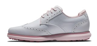 FootJoy Traditions Spikeless damskie buty golfowe, biało/różowe