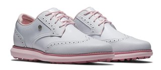 FootJoy Traditions Spikeless damskie buty golfowe, biało/różowe