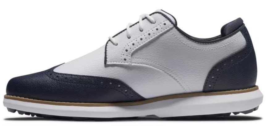 FootJoy Traditions Wing Tip damskie buty golfowe, biało/granatowe