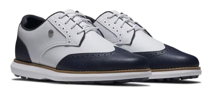 FootJoy Traditions Wing Tip damskie buty golfowe, biało/granatowe