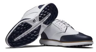 FootJoy Traditions Wing Tip damskie buty golfowe, biało/granatowe