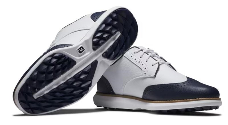 FootJoy Traditions Wing Tip damskie buty golfowe, biało/granatowe