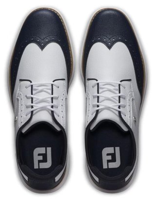 FootJoy Traditions Wing Tip damskie buty golfowe, biało/granatowe