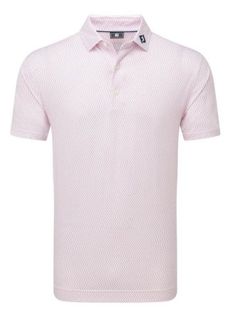 FootJoy Wiggle Print Lisle męskie polo, różowe