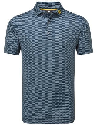 FootJoy Wiggle Print Lisle męskie polo, granatowy/szary/biały