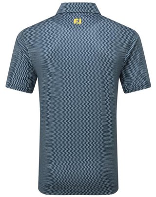 FootJoy Wiggle Print Lisle męskie polo, granatowy/szary/biały