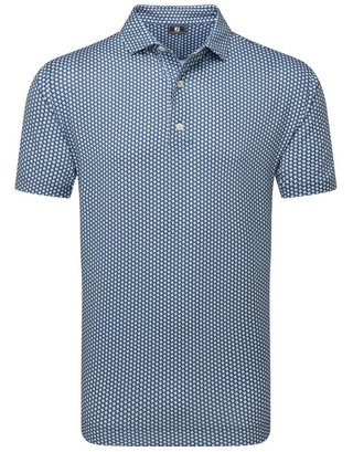 FootJoy Houndstooth Geo Lisle męskie polo, granatowy