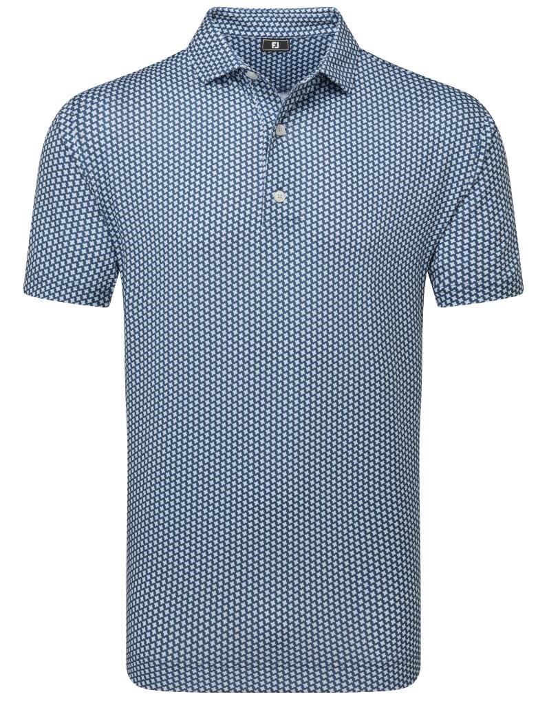 FootJoy Houndstooth Geo Lisle męskie polo, granatowy