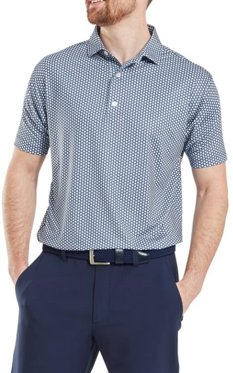 FootJoy Houndstooth Geo Lisle męskie polo, granatowy