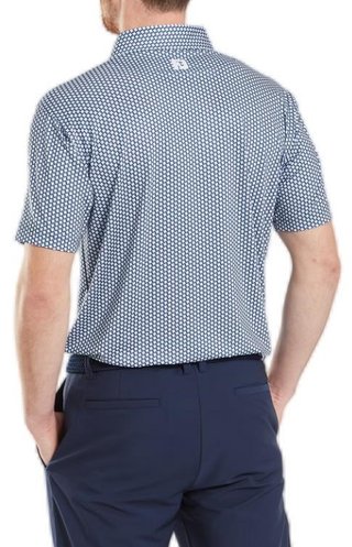 FootJoy Houndstooth Geo Lisle męskie polo, granatowy