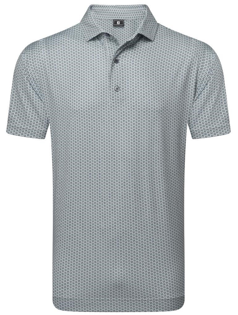 FootJoy Houndstooth Geo Lisle męskie polo, szary