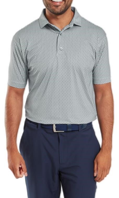FootJoy Houndstooth Geo Lisle męskie polo, szary