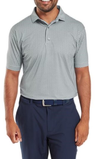 FootJoy Houndstooth Geo Lisle męskie polo, szary