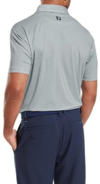 FootJoy Houndstooth Geo Lisle męskie polo, szary