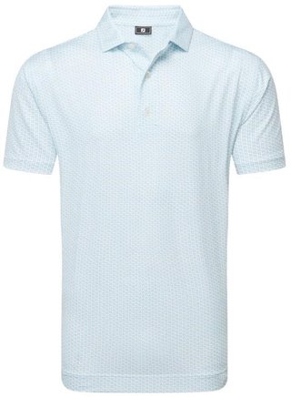 FootJoy Houndstooth Geo Lisle męskie polo, biały/niebieski